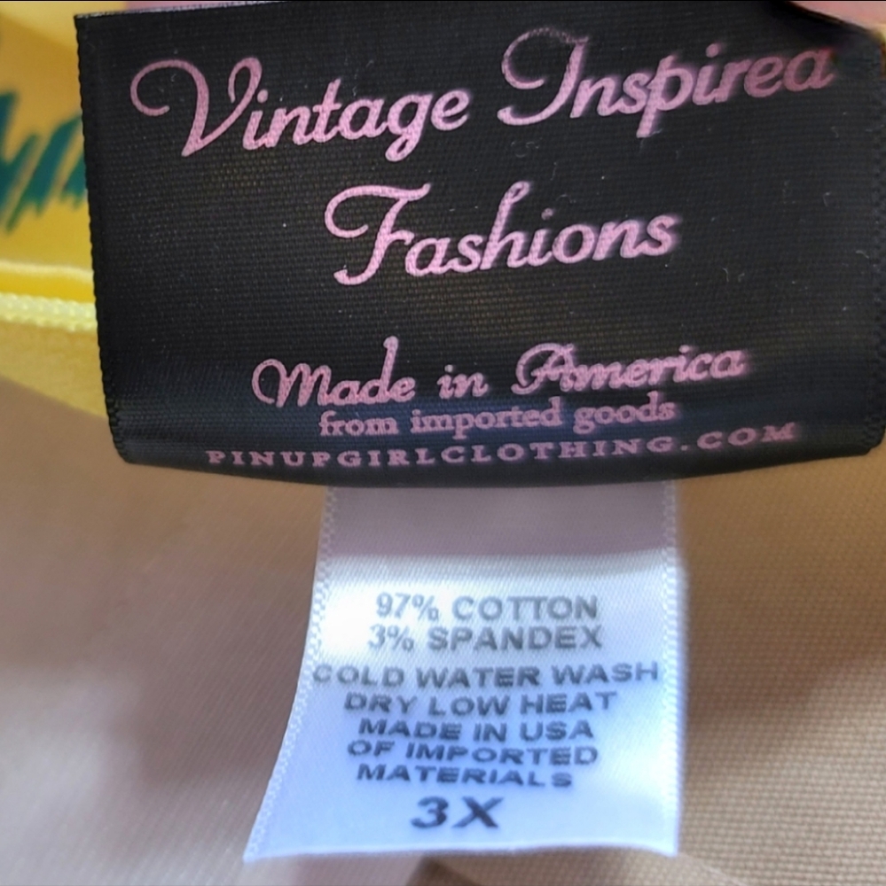 PinUp Girl Yellow Couture 3X Retired Venice Print Jenny Pug Skirt - Picture 7 of 15